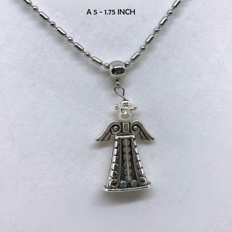 Precious Silver Guardian Angel Necklace