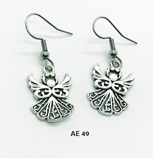 Pretty Angel Earrings with Hypo-Allergenic Surgical Steel Ear Wires