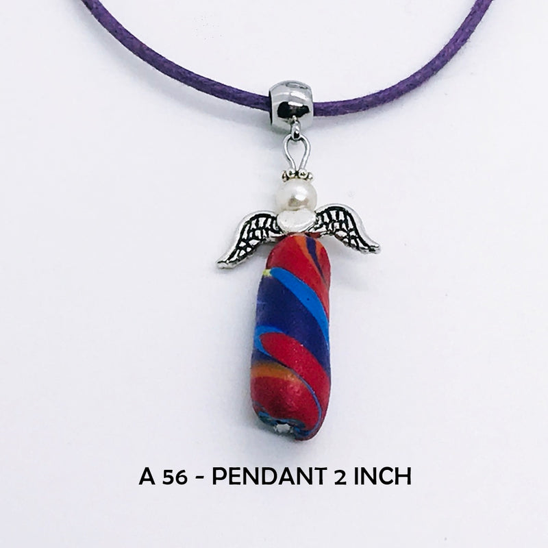 Handcrafted Tie Dye Angel Necklace