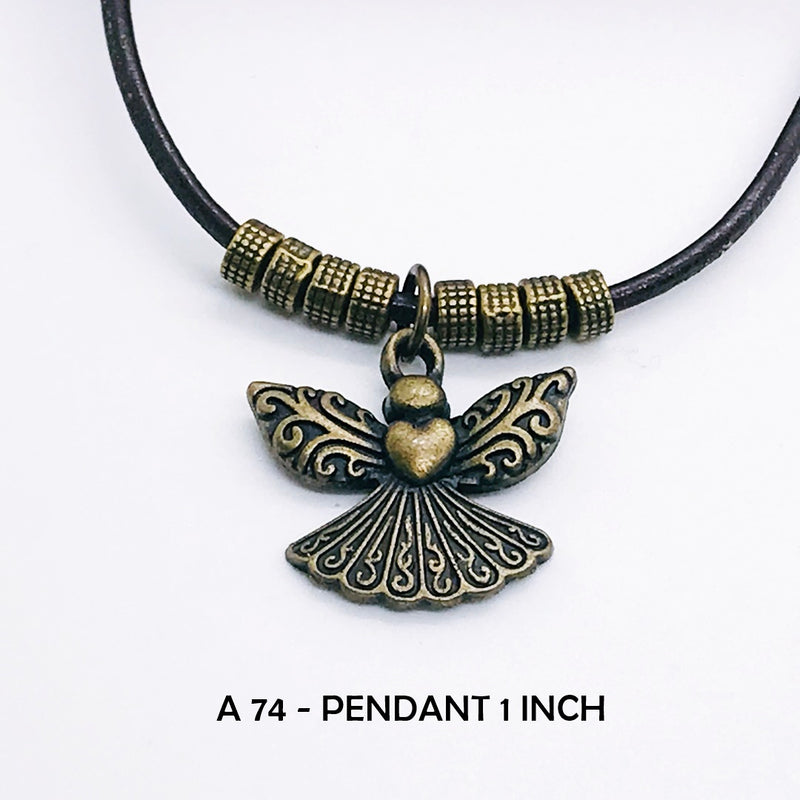 Dainty Bronze Guardian Angel Necklace