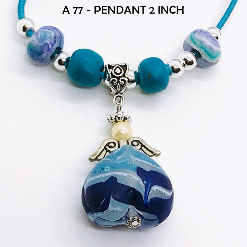 Sea Blue Guardian Angel Necklace