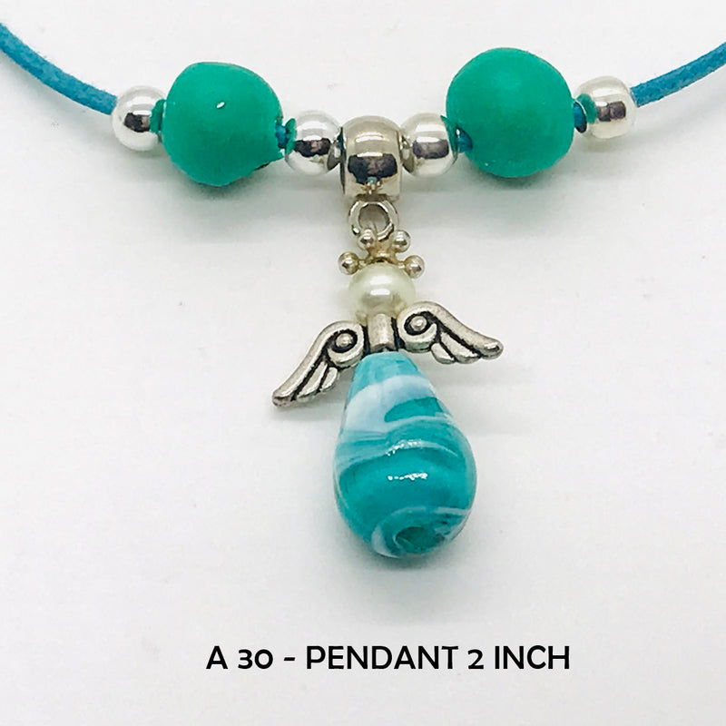 Ocean Swirl Guardian Angel Necklace