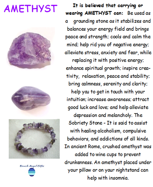 Amethyst - Stone of Spiritual Protection - Angel Necklace - February Birthstone