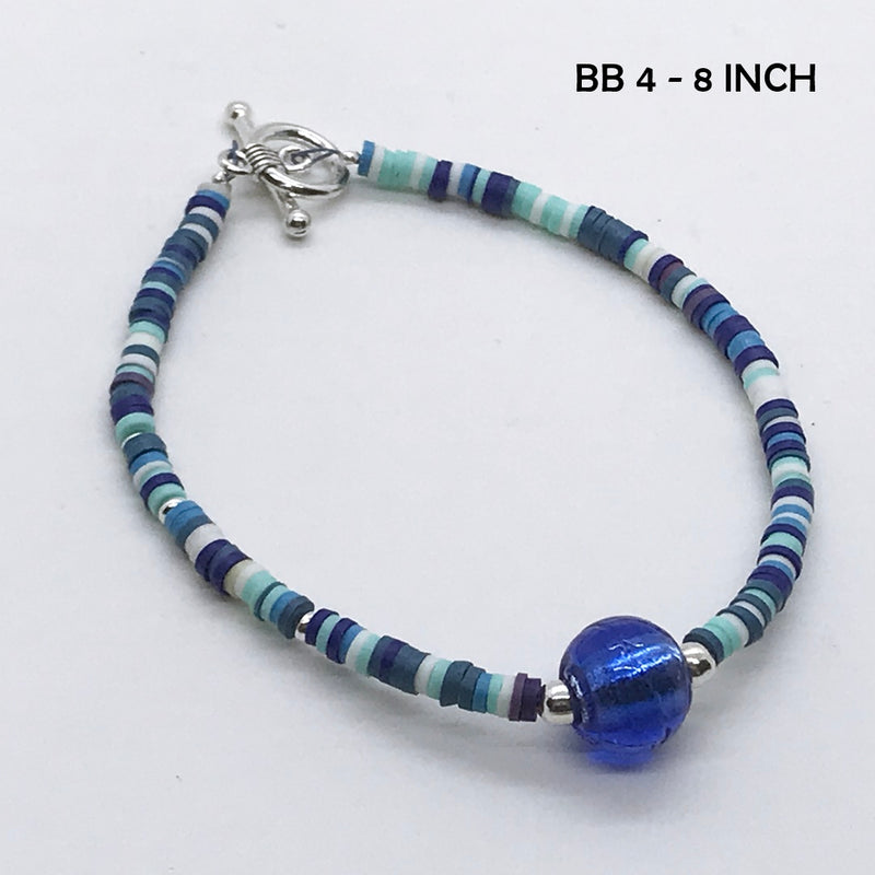 Handcrafted Polymer Clay Beach Bracelet - 8 inch