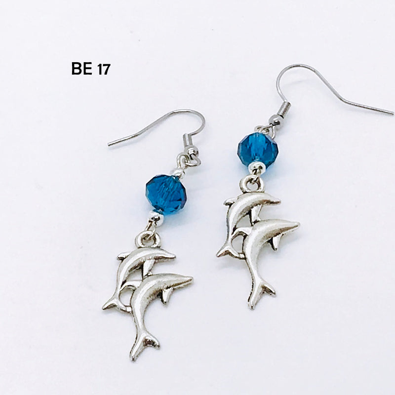 Azure Blue Dolphin Earrings