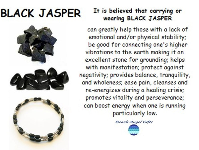 Black Jasper - Stone of Protection - Memory Wire Bracelet