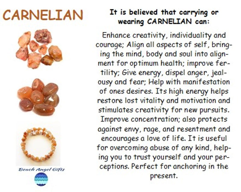 Carnelian -  Stone of Creativity - Angel Necklace