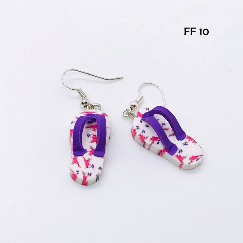 Polymer Clay Flip Flop Earrings with Hypo-Allergenic Ear Wires