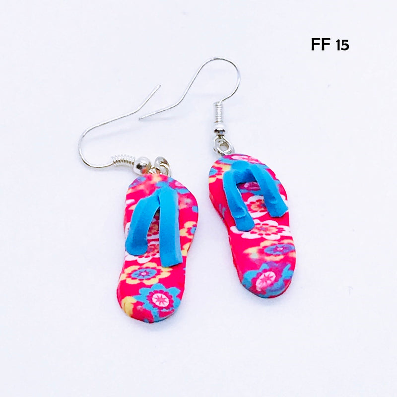 Polymer Clay Flip Flop Earrings with Hypo-Allergenic Ear Wires