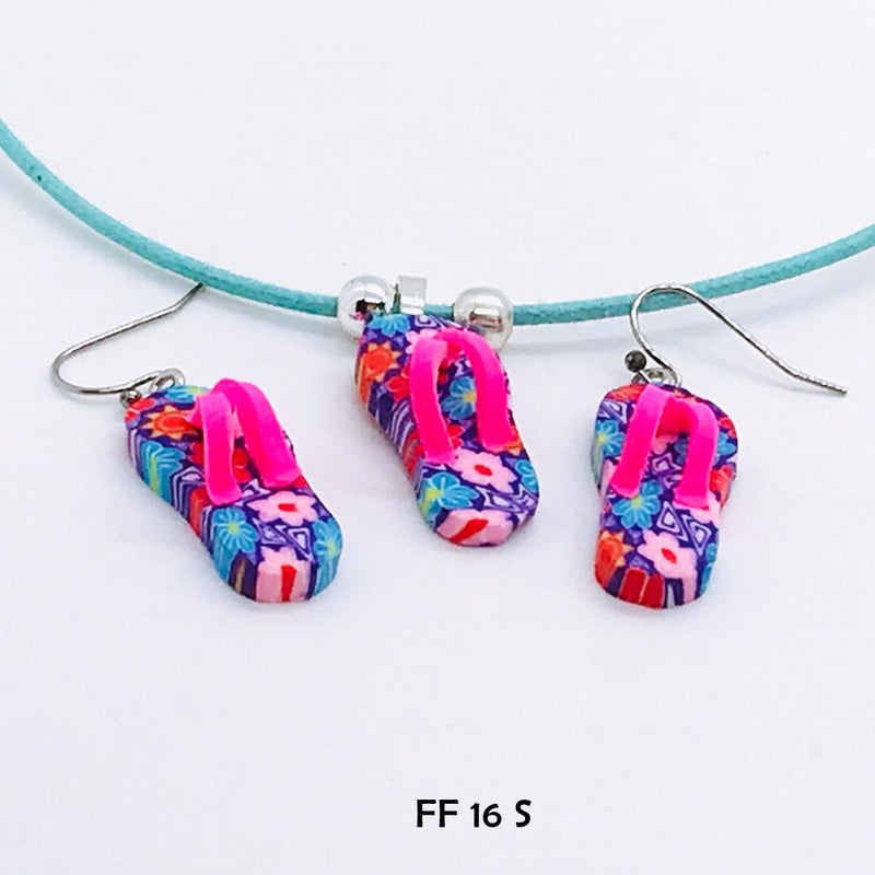 Cool Breeze Flip Flop Necklace and Earring Set