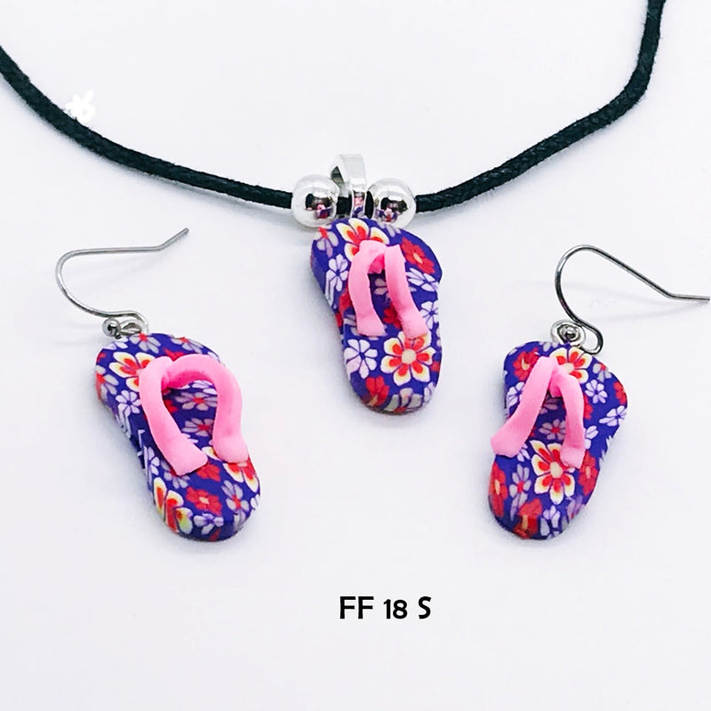 Delightful Flip Flop Necklace and Earring Set