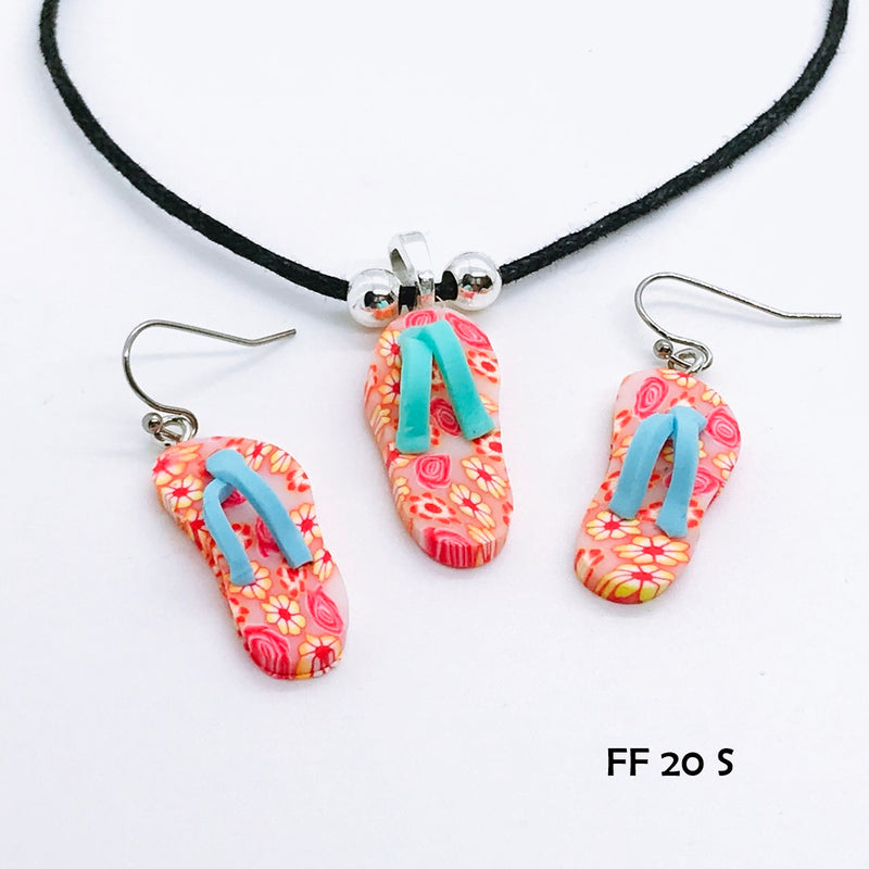 Fun Flip Flop Necklace and Earring Set