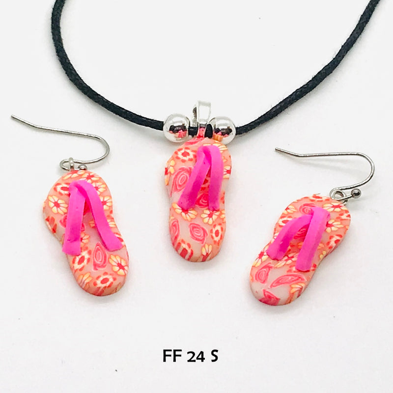 Dashing Flip Flop Necklace and Earring Set