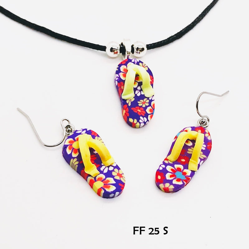 Perky Flip Flop Necklace and Earring Set