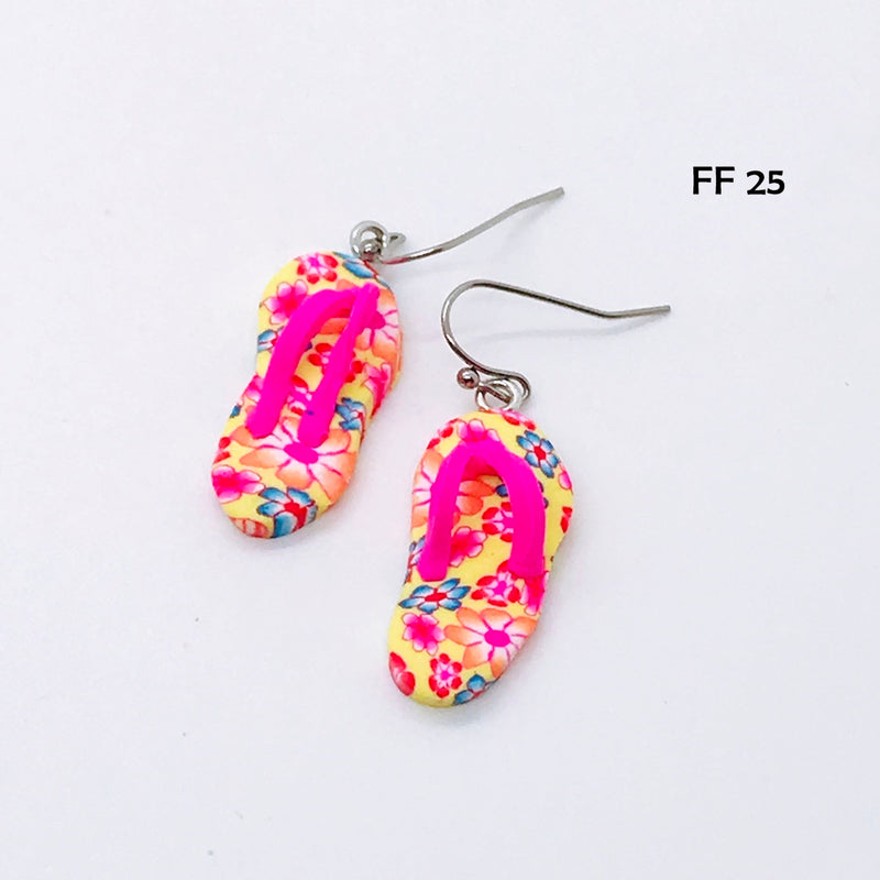 Polymer Clay Flip Flop Earrings with Hypo-Allergenic Ear Wires<br>