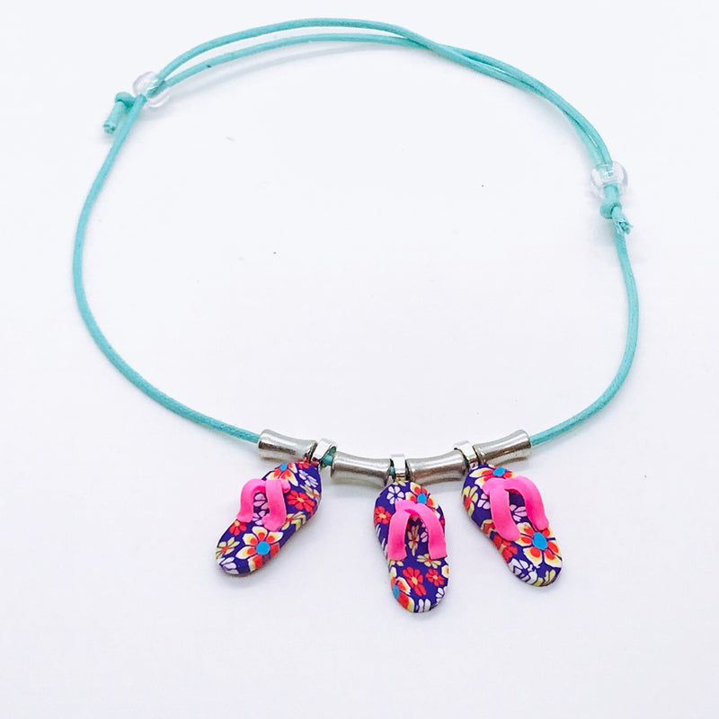 Colorful Polymer Clay Flip Flop Necklace