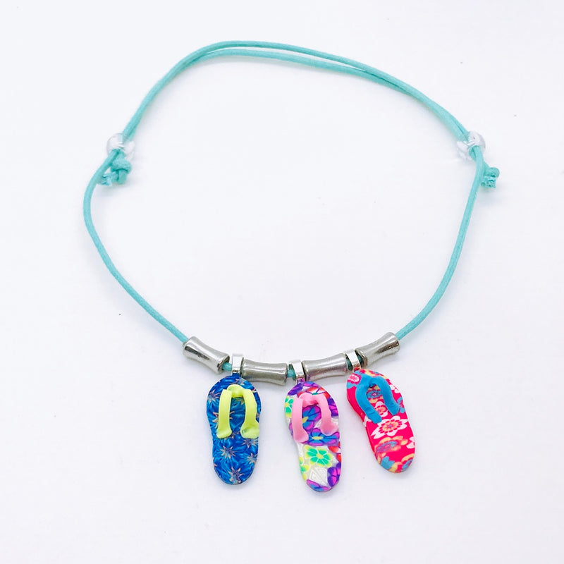 Cheerful Colors!  Polymer Clay Flip Flop Necklace