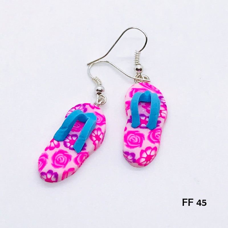 Polymer Clay Flip Flop Earrings with Hypo-Allergenic Ear Wires