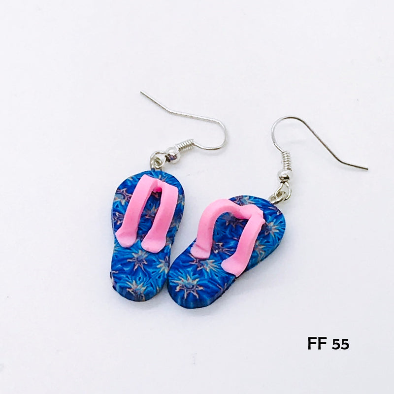 Warm Ocean Breezes Polymer Clay Flip Flop Earrings with Hypo-Allergenic Ear Wires