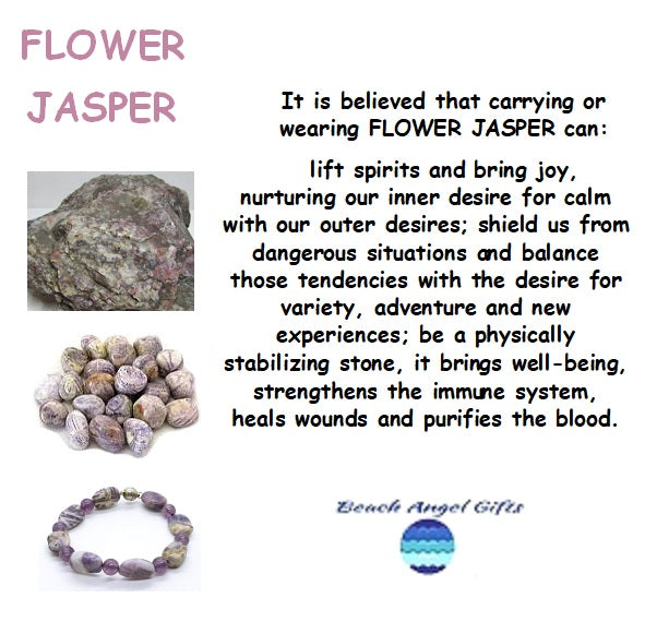 Flower Jasper & Amethyst Stones of Joy, Spiritual Protection, Purification & Spirituality