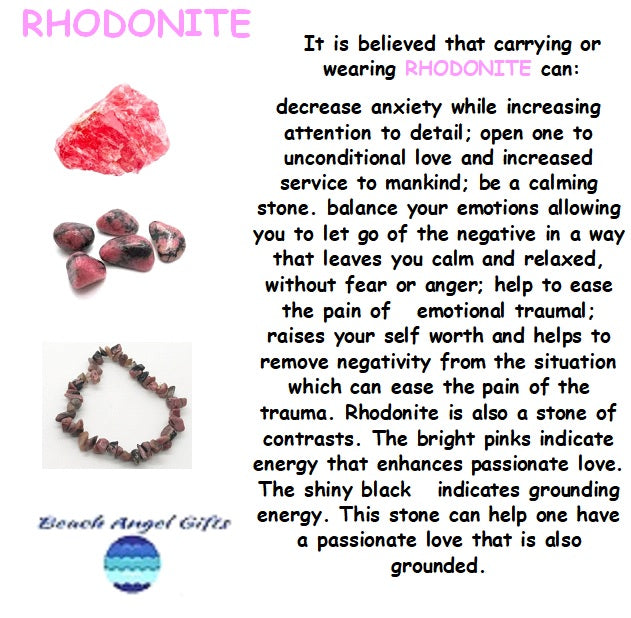 Rhodonite "Stone of of Love" - Earrings with Hypo-Allergenic Ear Wires