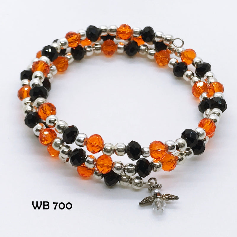 Crystal Halloween Angel Memory Wire Bracelet