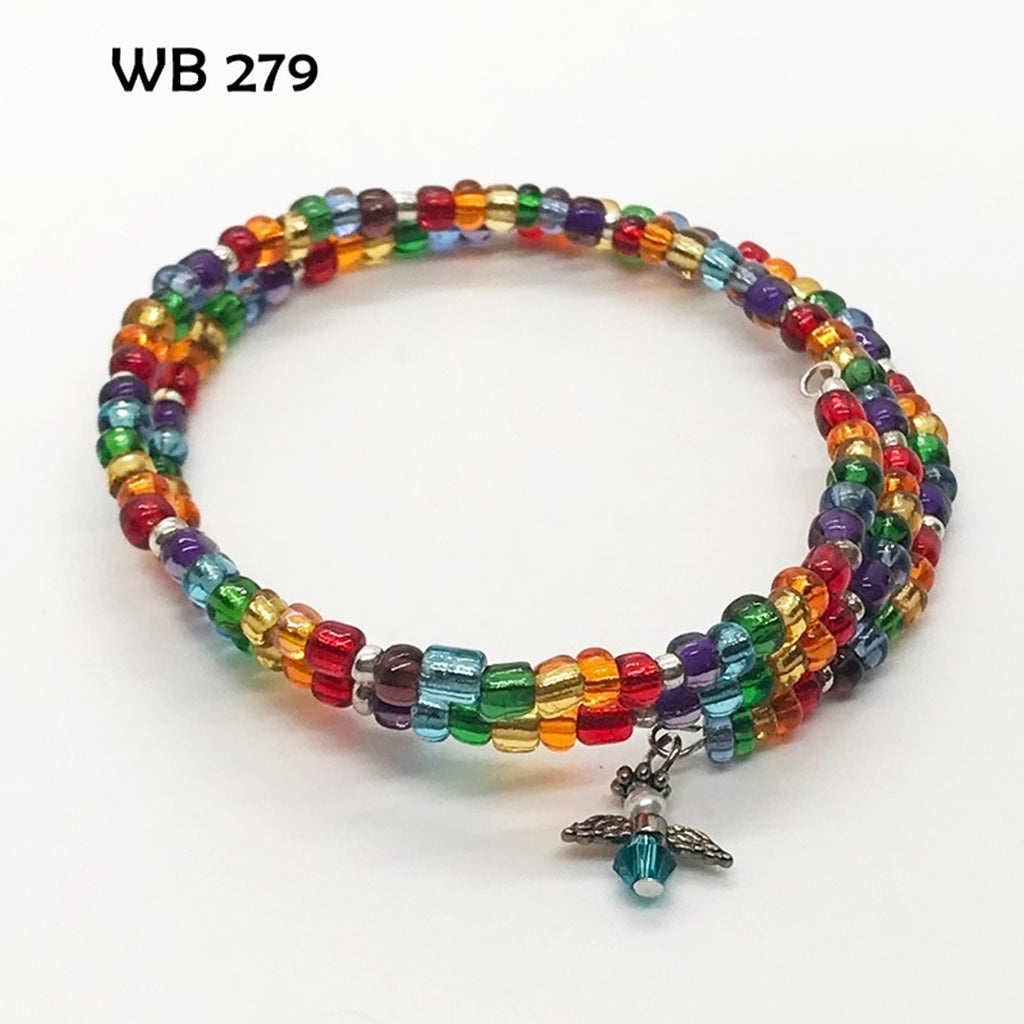 Rainbow Memory Wire Bracelet