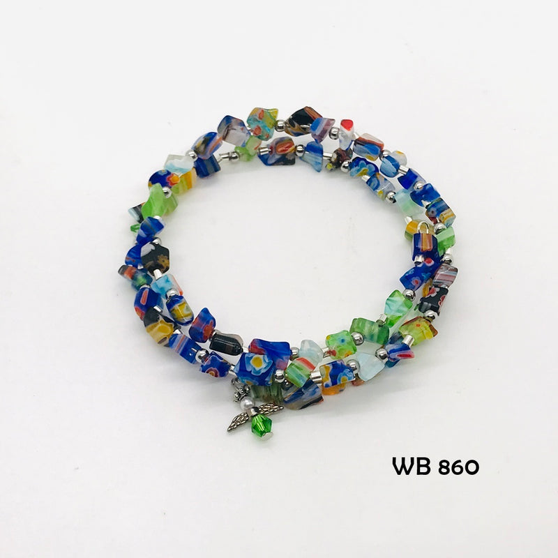 Millefiore Memory Wire Bracelet