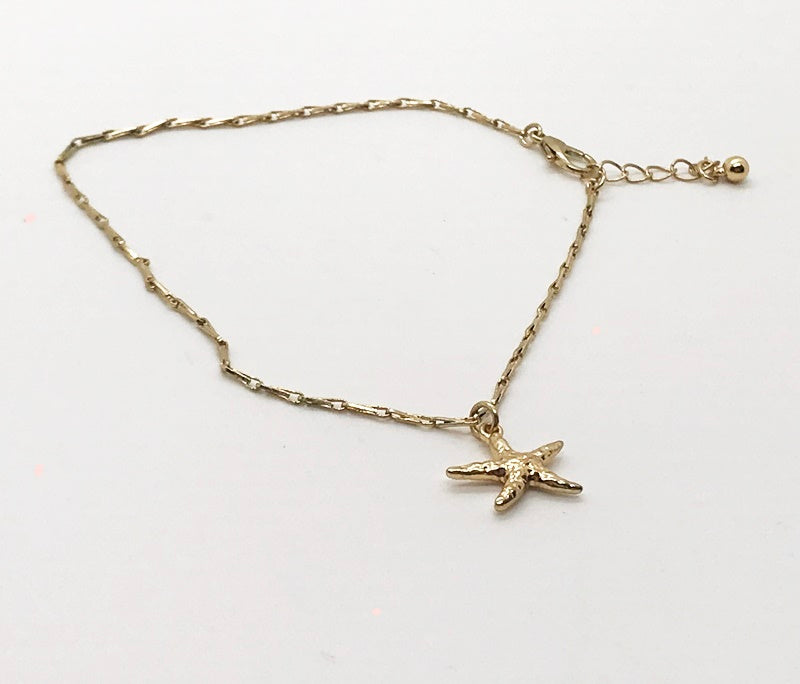 Gold Starfish Bracelet/Anklet - 9 to 11 inches