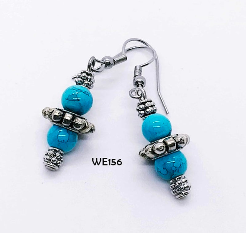 Turquoise Blue Dangle Earrings with Hypo-Allergenic Ear Wires