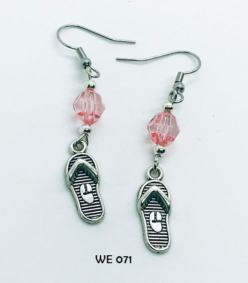 Pink tourmaline Colored Flip Flop Earrings