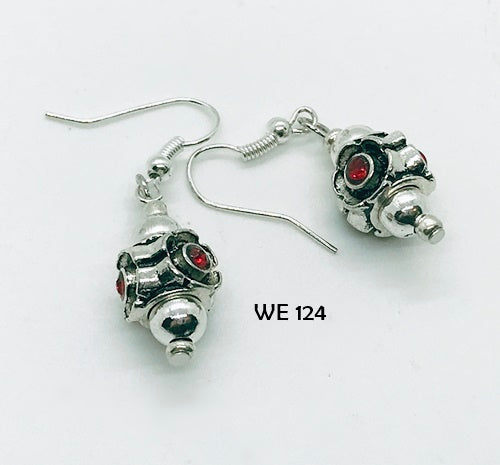 Red Crystal Earrings with Hypo-Allergenic Surgical Steel Earwires