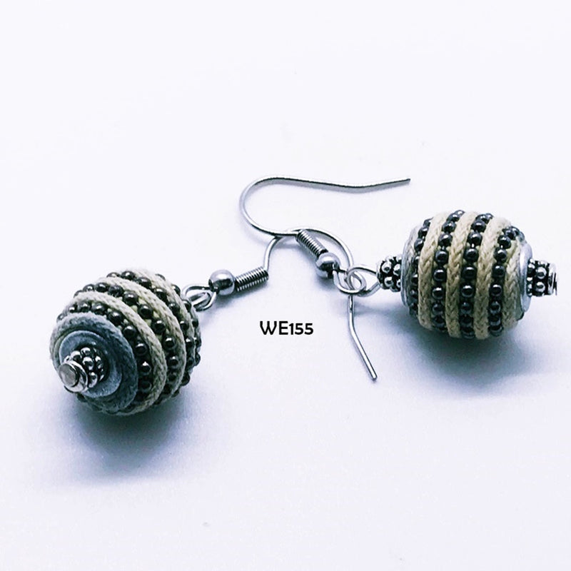 Classy Striped Dangle Earrings with Hypo-Allergenic Ear Wires