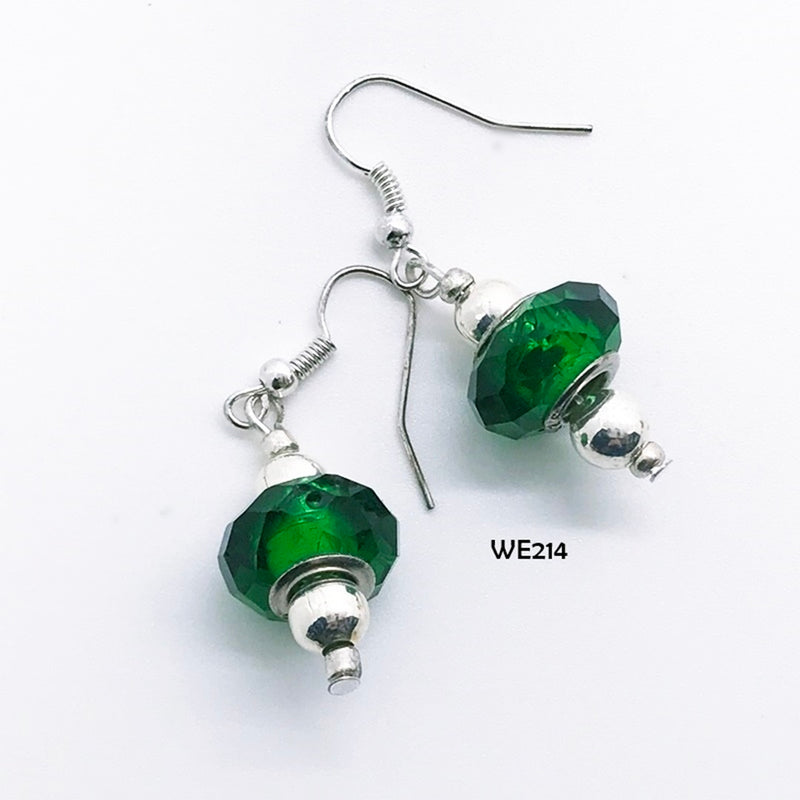 Emerald Green Crystal Bead Earrings