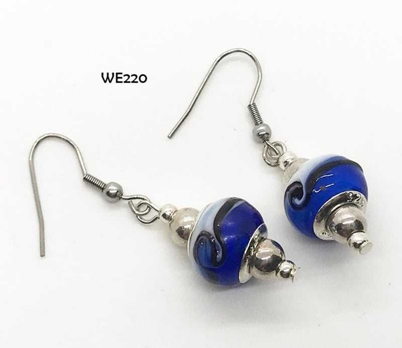 Ocean Wave Glass Bead Earrings