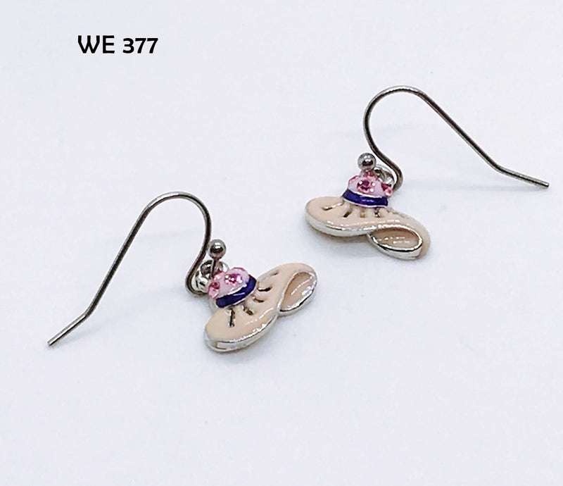 Cute Vintage Style Hat Earrings with Hypo-Allergenic Ear Wires