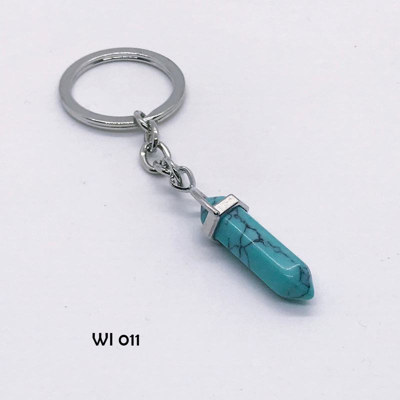 Blue Howlite Point Key Chain