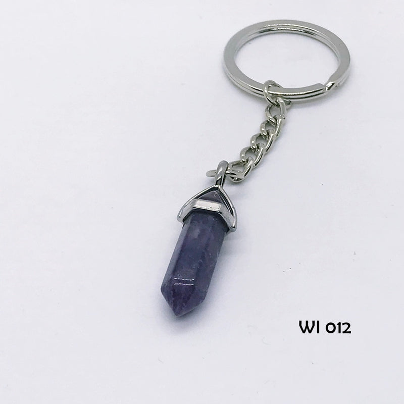 Natural Amethyst Point Keychain