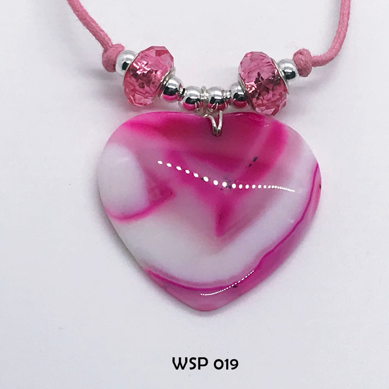 Spectacular Pink and White Agate Necklace