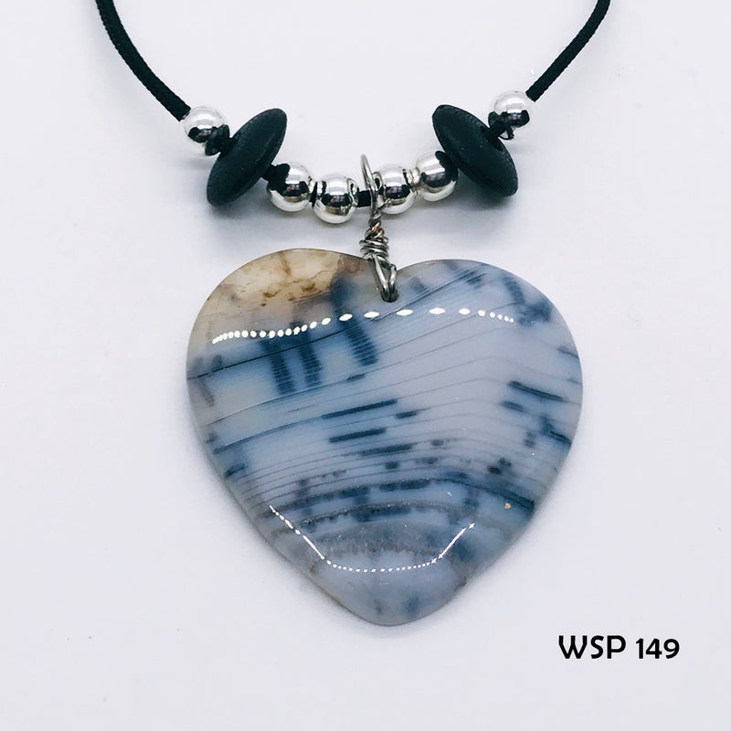 Unique Agate Heart Necklace